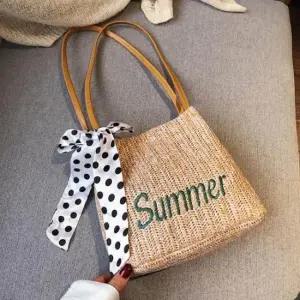 라탄숄더백 여름 라탄 가방 가벼운 비치 숄더 백 베이지