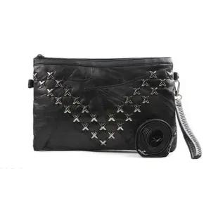 파우치백 클러치백 가죽 빈티지 별 가방 LM812블랙