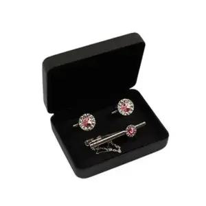 큐빅 넥타이핀 커프스버튼 수트 악세사리 세트