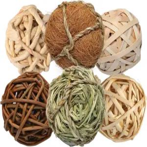 볼용 장식용 공 6개 세트 2.8인치 위커 라탄 오브 케이스 충전재 홈 데코용