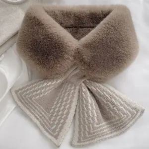 리본 털목도리 넥워머 숄카라 보온 페이크퍼 머플러 목티