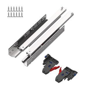 22인치 6쌍 언더마운트 소프트 클로즈 서랍 슬라이드 풀 익스텐션 서랍, 프레임리스 캐비닛용 3D 잠금 장치로 러너 글라이드