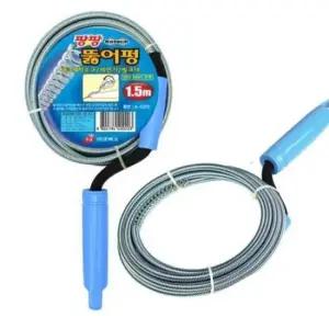 하수관 변기막힘 스프링 관통기 변기 뚫어펑 1.5m