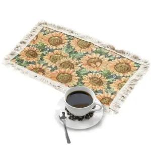 해바라기 직사각 식탁매트 테이블 매트 커버 식탁보 받침 깔개 바닥