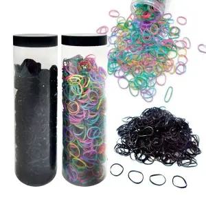 질긴 미니 헤어밴드 고무줄 1000개 보틀 고무밴드