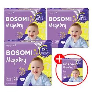 [롯데백화점]깨끗한나라 보솜이 메가드라이 팬티 특대형 26개입x3팩+메가드라이 팬티 특대형13개