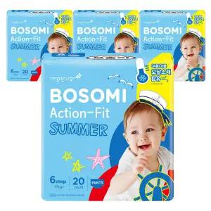 [롯데백화점]깨끗한나라 보솜이 액션핏 썸머 팬티 점보형 20개입x4팩