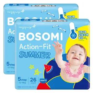 [롯데백화점]깨끗한나라 보솜이 액션핏 썸머 팬티 특대형 26개입x2팩