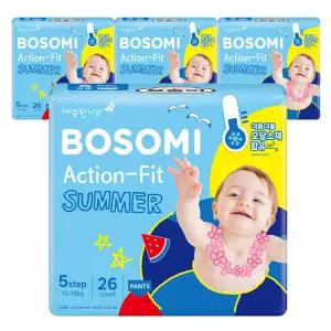 [롯데백화점]깨끗한나라 보솜이 액션핏 썸머 팬티 특대형 26개입x4팩