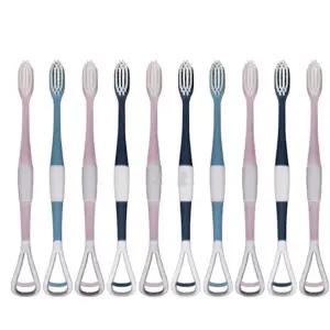 양치용 칫솔 세트 혀클리너 포함 2in1 구강 위생용품 10개입