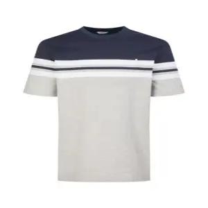 헤지스 골프 남성 25SS WPTS5B904N3 스테디셀러 네이비 컬러블록 면 반팔티셔22482616012343681