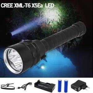 수중랜턴 5구 완전 방수 LED 수중 랜턴 후레쉬 손전등 5000루멘