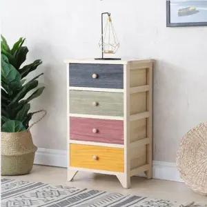 정리장 레나퍼니처 테미스 원목 4단 서랍장