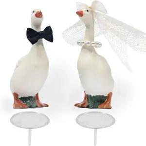 베리구드 구스 웨딩 케이크 토퍼 결혼식 약혼 기념일을 위한 수제 작은 재미있는 피규어 장식