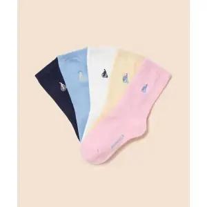 매장정품 빈폴 BEANPOLE KIDS 베이직 스프링 양말 5족 SET - 라이트 핑크 (BI62KTU04Y) BI62KTU04Y 661806