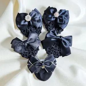 블랙 올림머리 헤어망 머리망 승무원 간호사 헤어망삔 5종택1