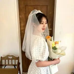 셀프 웨딩 촬영소품 베일 면사포