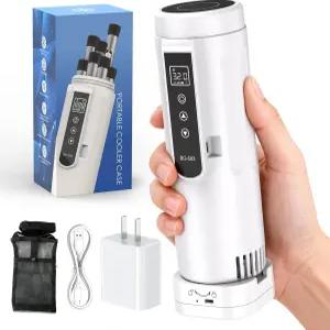 호프레이크 인슐린 쿨러 여행용 케이스 휴대용 냉장고 4-7펜 온도 디스플레이가 있는 약물 F-68 F USB