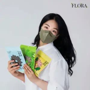 플로라 KF94 마스크 새부리형 컬러 대형 100매