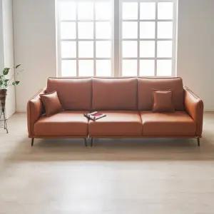 다뉴브 4인용 이태리 천연면피 소가죽 소파 (쿠션증정) 국내제작 E0등급