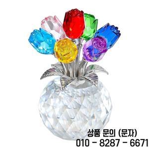 화려한 장미 꽃다발 기념일 어머니의 날 발렌타인데이를 위한 크리스탈 영원한 로맨틱 홈 데코