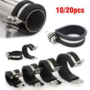 304 스테인레스 스틸 고무 라이닝 R 유형 파이프 클램프 전기 하드웨어 액세서리 케이블 설치 와이어 고정