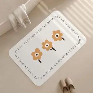 [골드스마일]화장실발매트 주방발판 라이트브라운 구조토 플라워