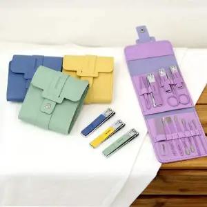 파스텔 레더 손톱깎이 손톱발톱 정리도구 12종 세트 손톱깍이