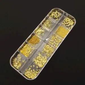 1세트 골드 금장 네일 아트 파츠 토퍼 꾸미기 세트 셀