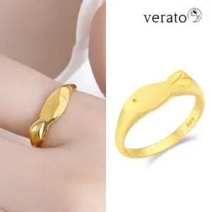 베라토 24K 빅 볼륨 행운 피쉬 한돈 반지 3.75g