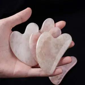 [콩심팥심]로즈 쿼츠 하트 괄사 마사지 얼굴 림프 순환 마사지기