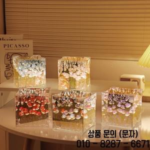 로맨틱 장미 꽃 상자 수제 LED 튤립 무드등 DIY 재료 패키지 데스크탑 장식품 거울 발렌타인데이 선물