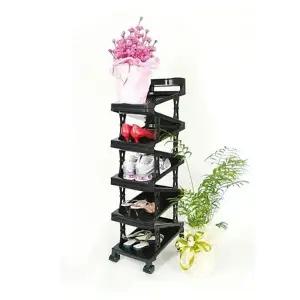 수납형 신발선반 바퀴달린 선반랙 9단