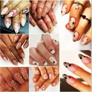 [콩심팥심]Black 홀로그램 네일 아트 스티커 6종 50모양