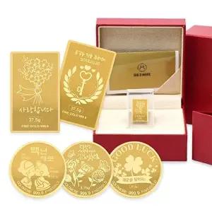 [골드모아]순금 테마 디자인 골드바 코인 18.75g 24K 기념 선물