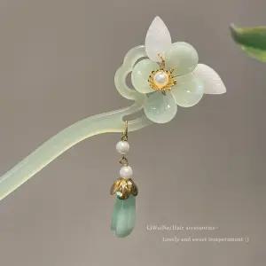 옥비녀 헤어핀 올림머리 A 한복장신구 혼주 한쌍 뒤꽂이