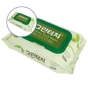 쌍문상회 그린터치 물티슈100매(캡형) 피톤치드 간편한물티슈