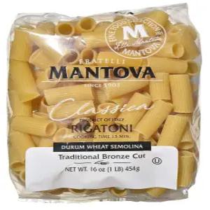 만토바 이탈리아 브론즈 다이 리가토니 파스타 - 100 듀럼 밀 세몰리나 제품 1파운드 6팩