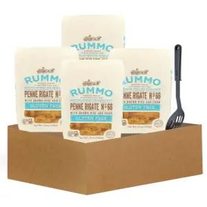 펜네 파스타 면 4x 럼모 펜네-리게이트-파스타 12온스 번들 나일론 슬롯 스푼 포함 텐 프리 이탈리아 튜브