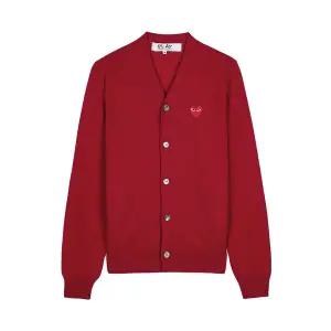 [롯데백화점]꼼데가르송 FW25 공용 레드하트 와펜 가디건 AX N008 051 RED