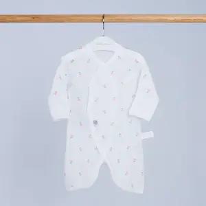 [달퐁]큐비앤맘 핑크하트 메쉬 배냇 가운 신생아 아기가운