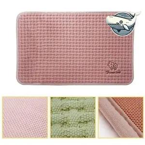 [콩심팥심]논슬립 면 발매트 핑크 고급 욕실 주방 청소용