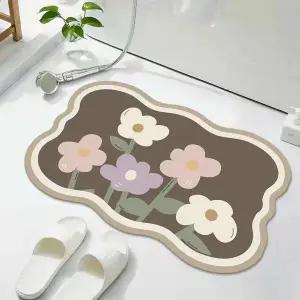 헬로제니 빨아쓰는 플라워 규조토 발매트 러그