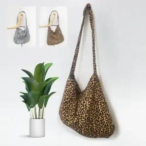 [라일리] Rly 키밍 호피 패턴 캔버스백 크로스백 다용도 캔버스