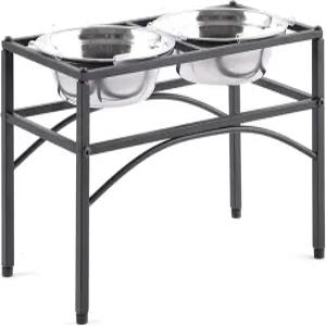 펀킨 고가 개 그릇 반려동물 사료 고양이 및 물 식당 스탠드 세트