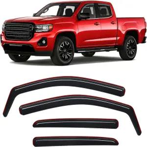 쉐보레 콜로라도 GMC 캐년 20152022 크루 캡 스모크 레인 가드 클립온 설치 태양 비 환기를 위한 윈드