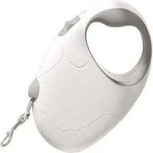 접이식 개 목줄 16피트 튼튼한 나일론 360 엉킴 방지 소형 중형 및 대형견을 위한 패턴 최대 110파운드흰색