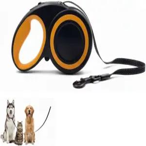 반사 테이프가 있는 멜자우이브 접이식 개 목줄 소형 및 중형견을 위한 16피트 헤비 듀티 엉킴 없는 보행