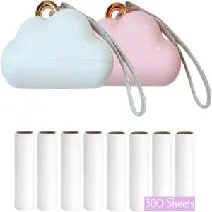 휴대용 보푸라기 롤러 150장 여행용 사이즈 옷용 미니 및 재사용 가능한 반려동물 털 제거제 귀여운 작은