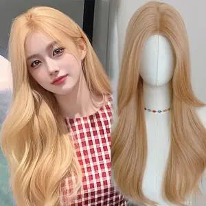 여성 패션 웨이브 염색 통가발 1P 긴머리 헤어스타일